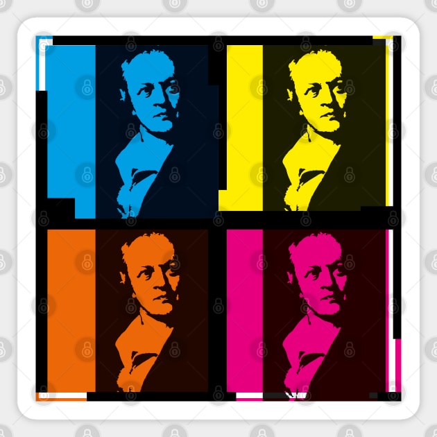 WILLIAM BLAKE - POET - Colourful, pop art style design Sticker by CliffordHayes